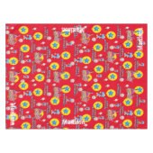 Nappe Tissu de table, Joyeux 7e anniversaire, #7 rouge (Devant (Horizontal))