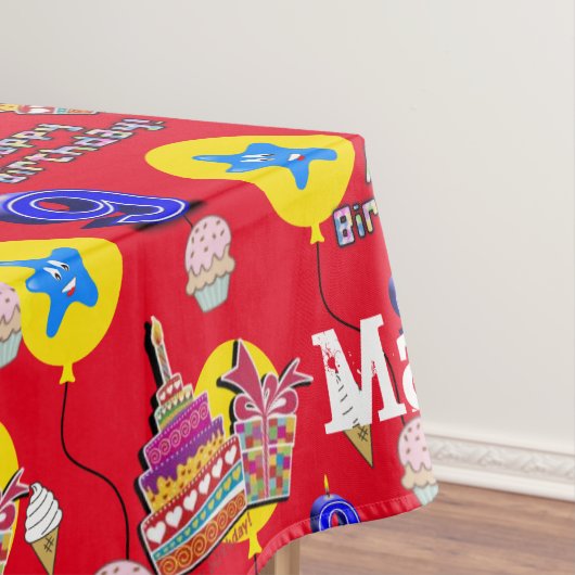 Nappe Tissu de table, Joyeux 9e anniversaire, #9 rouge (In Situ)