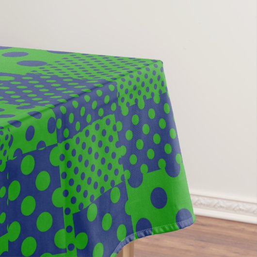 Nappe Tissu patchwork à pois bleu vert (In Situ)
