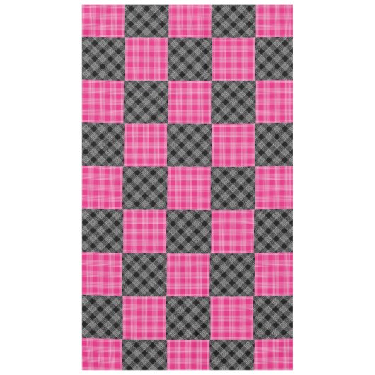 Nappe Tissu rose et noir (Devant)