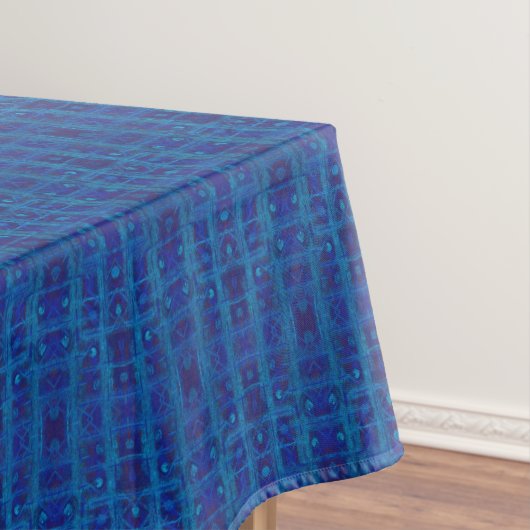 Nappe Tissu saphir bleu, motif géométrique transparent (In Situ)