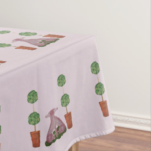 Nappe Tissus de Chiens du Staffordshire rose Topiary