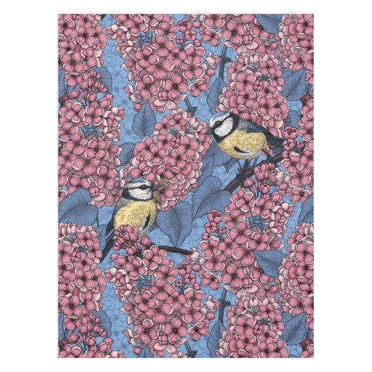 Nappe Tit birds dans le jardin lilas (Devant)
