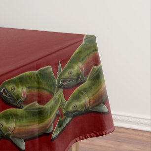 Nappe Toile de pêche Coho Coho Saumon Décor de poisson