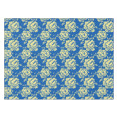 Nappe Toile de pivoine bleu et jaune - Décor champêtre f (Devant (Horizontal))