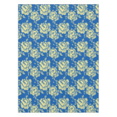 Nappe Toile de pivoine bleu et jaune - Décor champêtre f (Devant)