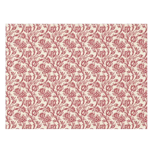 Nappe Toile de tulipes rouge et crème - Décor champêtre  (Devant (Horizontal))