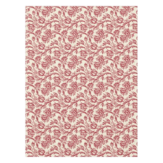 Nappe Toile de tulipes rouge et crème - Décor champêtre  (Devant)