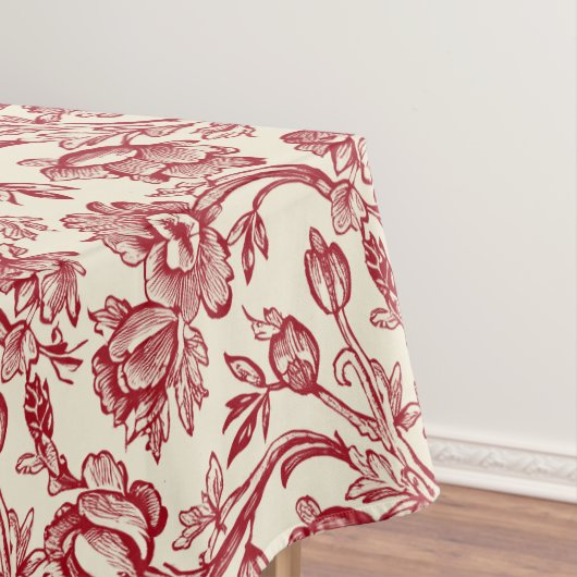 Nappe Toile de tulipes rouge et crème - Décor champêtre  (In Situ)
