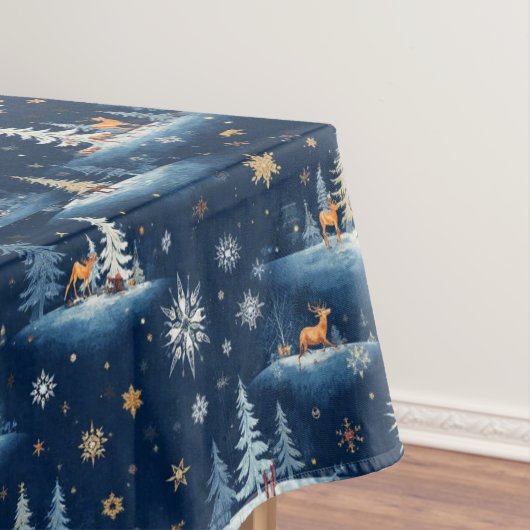 Nappe Toile de vacances, cerfs d'arbres et flocons de ne (In Situ)