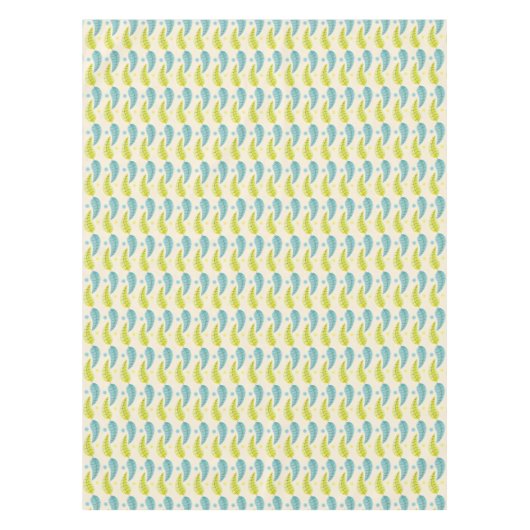 Nappe Toile feuille Chartreuse et Aqua (Devant)