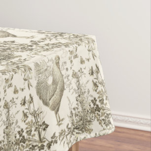 Nappe Toile Vintage classique de coq beige Floral