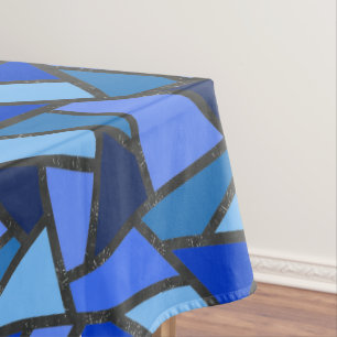 Nappe Tons de motif en vitrail bleu