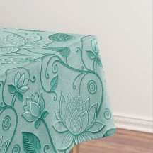 Tons de vert pastel motif de lotus aspect gaufré