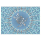 Nappe Tortue Bleue Argent Et Mandala (Devant (Horizontal))