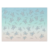 Nappe Tortues de mer turquoise argenté Aloha côtier (Devant (Horizontal))