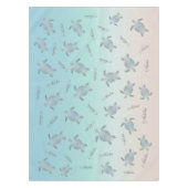 Nappe Tortues de mer turquoise en argent Aloha Côtier (Devant)