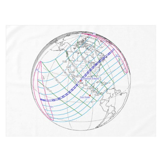 Nappe Total Solaire Eclipse 2024 Global Path (Devant (Horizontal))