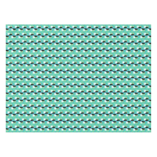 Nappe Toucans sur Teal (Devant (Horizontal))
