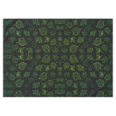 Nappe Touche d'Elegance Feuilles verts sur le noir (Devant (Horizontal))