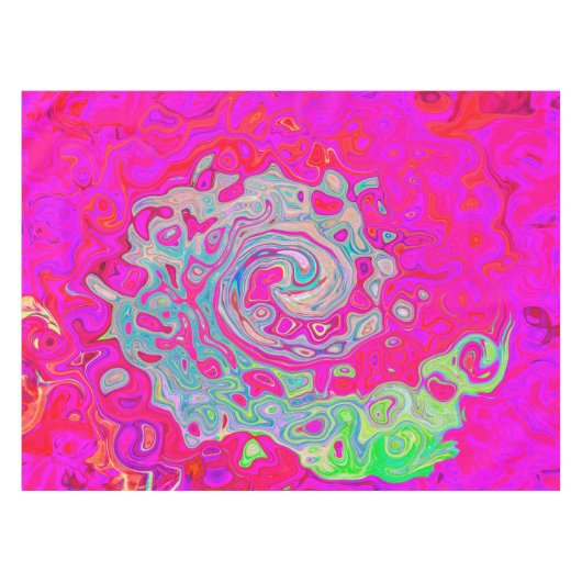 Nappe Tourbillon Abstrait Bleu Sarcelle et Rouge Groovy (Devant (Horizontal))