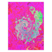 Nappe Tourbillon Abstrait Bleu Sarcelle et Rouge Groovy (Devant)