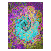 Nappe Tourbillon Liquide Rétro Abstrait Groovy Bleu Aqua (Devant)