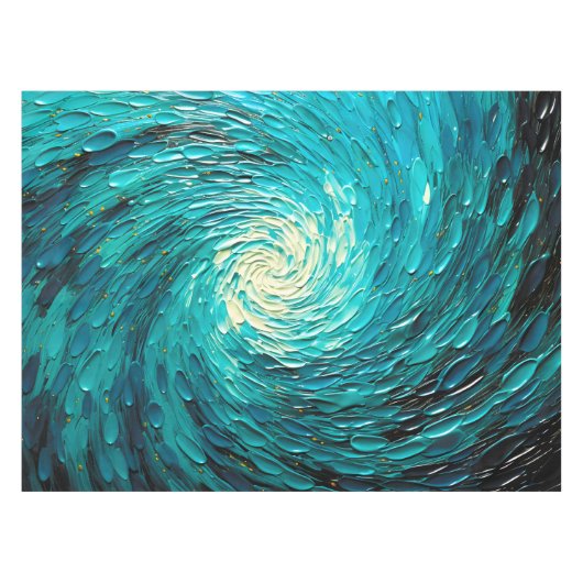Nappe Tourbillon océan turquoise abstrait (Devant (Horizontal))