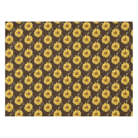 Nappe Tournesol de la saison automnale Imprimer Brown (Devant (Horizontal))