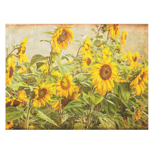 Nappe Tournesol Jaune Vert Russe Vintage