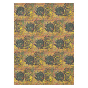 Nappe Tournesols de Van Gogh - Art floral doré vintage