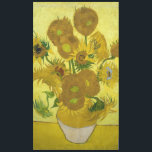 Nappe Tournesols par Vincent van Gogh<br><div class="desc">Les tournesols par Vincent van Gogh, huile sur la toile 1889, est une peinture immobile de la vie de quinze tournesols brillamment colorés dans un grand vase sur un fond jaune acide. Une gamme des jaunes chauds et de contraste orange avec des tons frais, ponctuée par des accents foncés et...</div>