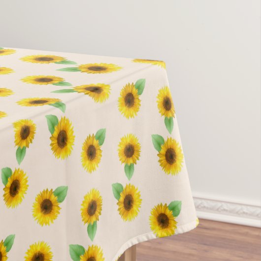 Nappe Tournesols sur beige clair (In Situ)