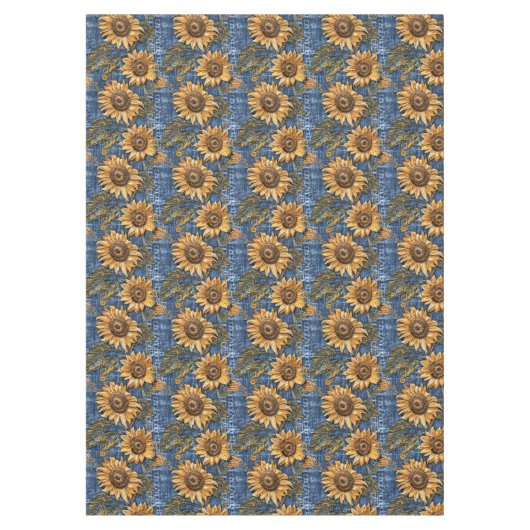 Nappe Tournesols Sur Faux Denim (Devant)