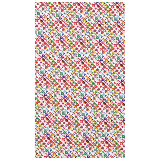 Nappe Tournoi du Qatar 2022 32 Coeurs Pays Drapeaux (Devant)