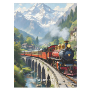 Nappe Train antique Imaginaire Crimson