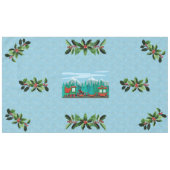 Nappe Train de Noël sur Sky Blue (Devant (Horizontal))