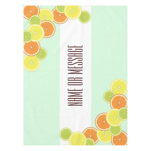 Nappe Tranches de fruits à base de menthe vert à la ment (Devant)