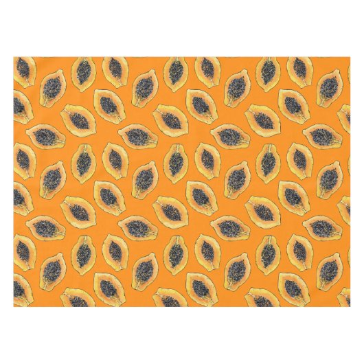 Nappe Tranches de Papaya sur orange (Devant (Horizontal))