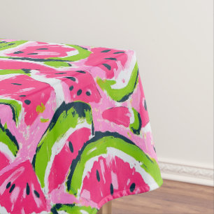 Nappe Tranches de pastèque rose motif prépa