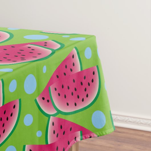 Nappe Tranches de pastèque sur le vert avec les points (In Situ)