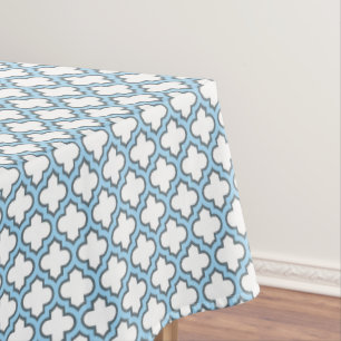 Nappe Trellis bleu blanc et bébé, treillis, Quatrefoil