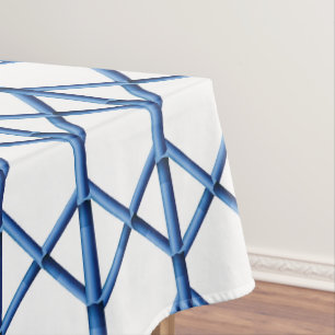 Nappe Trellis en bambou bleu Préppy Chinoiserie élégan
