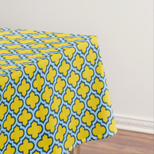 Nappe Trellis jaune et bleu bébé, treillis, Quatrefoil