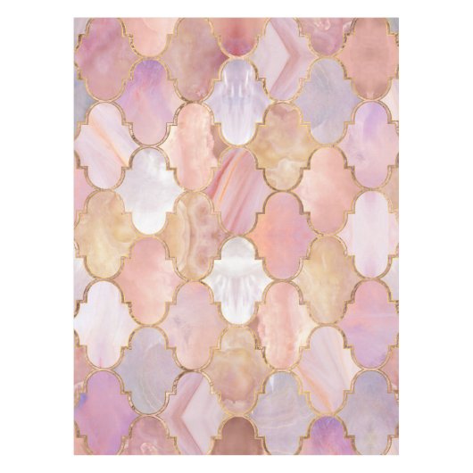 Nappe Trellis marocain Pastel Textes minéraux (Devant)