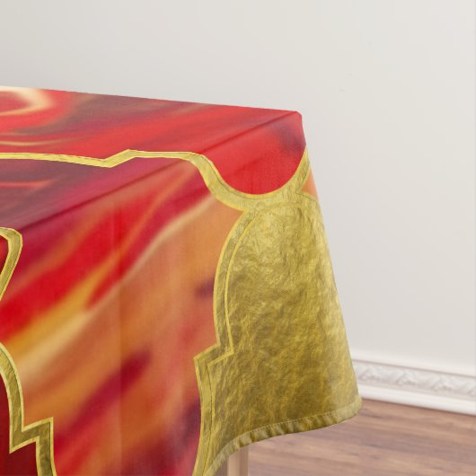 Nappe Trellis marocain rouge et or (In Situ)