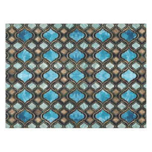 Nappe Trellis marocain Textures de cristal bleu