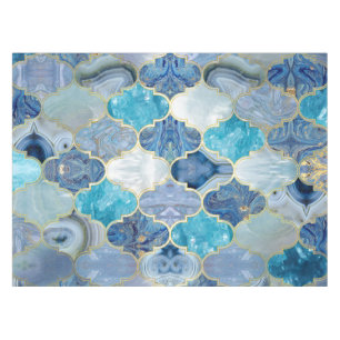Nappe Trellis marocain Textures minérales bleues