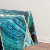 Nappe Triangle géométrique d'or de noir d'agate de bleu (In Situ)