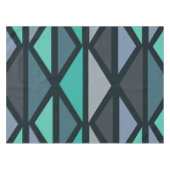 Nappe Triangles d'art géométrique rétro Turquoise noir (Devant (Horizontal))